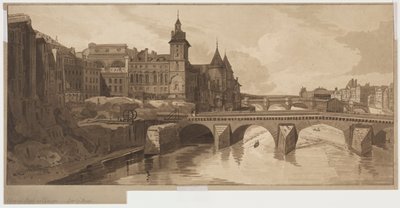 Wybór dwudziestu najbardziej malowniczych widoków w Paryżu: Widok na Pont au Change, 1802. autorstwa Thomas Girtin