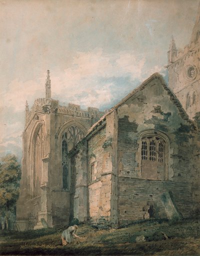 Starożytny Charnel House, kościół Świętej Trójcy, Stratford-upon-Avon, XVIII wiek autorstwa Thomas Girtin