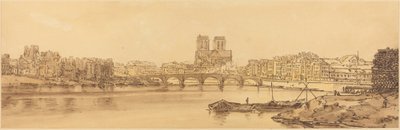 Widok na Pont de la Tournelle i Notre Dame Z Arsnela: pl.11 autorstwa Thomas Girtin