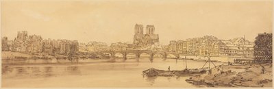 Widok na Pont de la Tournelle i Notre-Dame od strony Arsenału: tablica 11 autorstwa Thomas Girtin