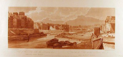 Ansicht der Stadt mit dem Louvre &c vom Pont-Marie aus gesehen autorstwa Thomas Girtin