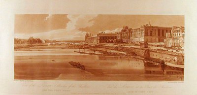 Ansicht des Louvre und der Brücke der Thuilleries vom Pont-Neuf aus autorstwa Thomas Girtin