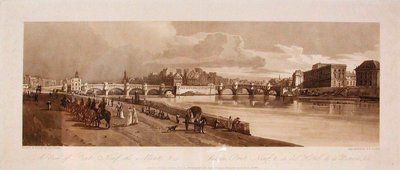 Widok na Pont Neuf, mennicę itd. autorstwa Thomas Girtin