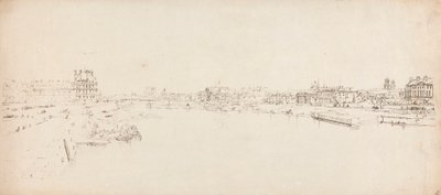 Widok na Tuileries i most zaczerpnięty z Pont de la Concorde autorstwa Thomas Girtin