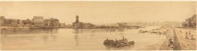 Widok wsi Chaillot z mostu Pont de la Concorde: pl.17 autorstwa Thomas Girtin