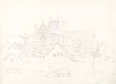 Katedra w Winchester, od strony północno-wschodniej, ok. 1795 (grafit na papierze czerpanym) autorstwa Thomas Girtin