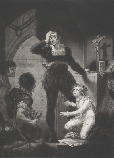 Książę Artur i Hubert Szekspir, król Jan, akt 4, scena 1, 1823-24. autorstwa Thomas Goff Lupton