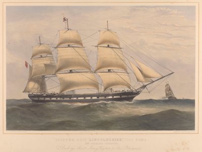 Kliper "Lincolnshire" (1858) 1100 ton, ok. 1858 r. (litografia) autorstwa Thomas Goldsworth Dutton