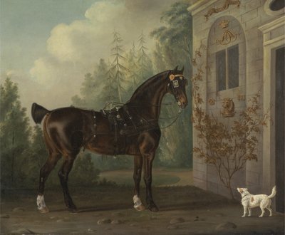 Lord Abergavenny Dark Bay Powóz Koń z terierem autorstwa Thomas Gooch