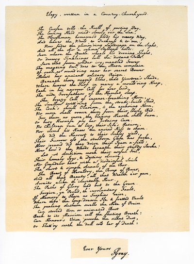 Elegia, napisana na wiejskim cmentarzu, 18 grudnia 1750. autorstwa Thomas Gray
