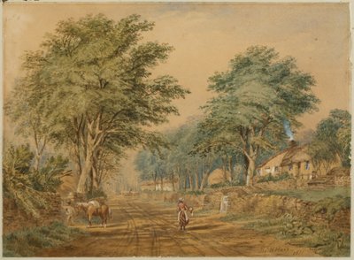 Etal, Northumberland (kolorystyka i akwarela na papierze) autorstwa Thomas H. Hair