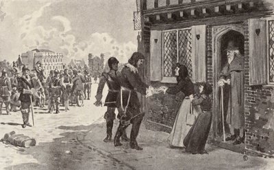 Sir Richard Fanshawe jako więzień w Charing Cross (litografia) autorstwa Thomas Hamilton Crawford