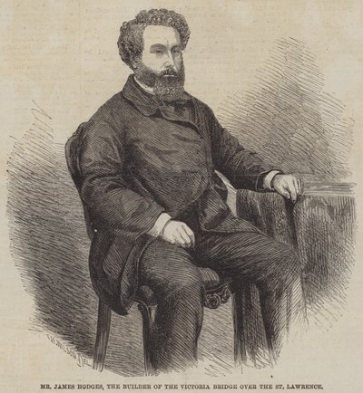 Pan James Hodges, budowniczy mostu Victoria Bridge nad St Lawrence autorstwa Thomas Harrington Wilson