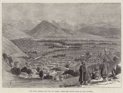 Bala Hissar i miasto Kabul, z górnej części Cytadeli autorstwa Thomas Harrington Wilson