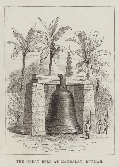 Wielki Dzwon w Mandalay, Birma autorstwa Thomas Harrington Wilson