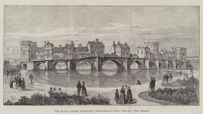 Królewska Wystawa Jubileuszowa, Newcastle-on-Tyne, most Old Tyne autorstwa Thomas Harrington Wilson