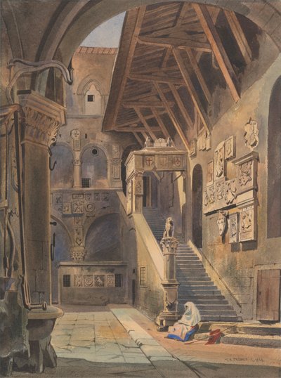 Dwór Bargello, Florencja autorstwa Thomas Hartley Cromek