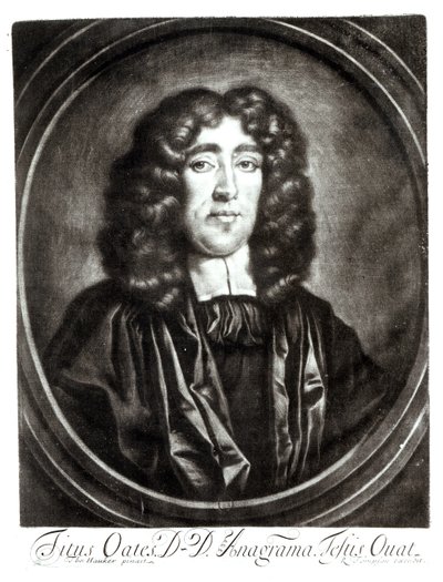 Portret Tytusa Oatesa (1649-1705) wykonany przez R. Thompsona autorstwa Thomas Hawker