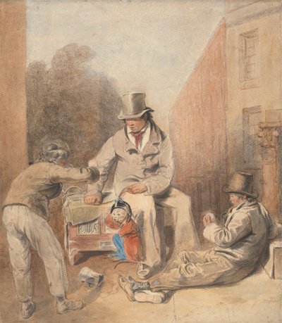 Mężczyzna i dzieci z ulicznymi organami i małpą autorstwa Thomas Heaphy