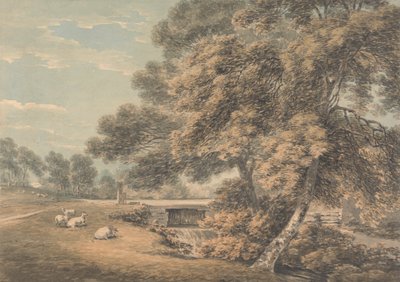 Drzewa i rzeka w parku w Coleorton Hall, Leicestershire autorstwa Thomas Hearne
