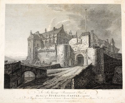Widok zamku Stirling, inż. William Byrne, wyd. 1781 autorstwa Thomas Hearne