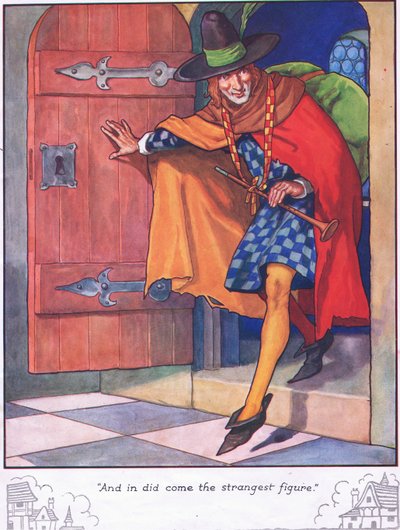 "I pojawiła się najdziwniejsza postać" (kolorowa litografia) autorstwa Thomas Heath Robinson