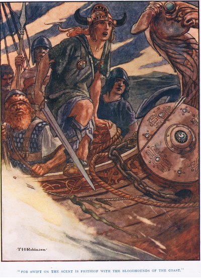 Dla jerzyka na zapachu jest Frithiof (litho) autorstwa Thomas Heath Robinson