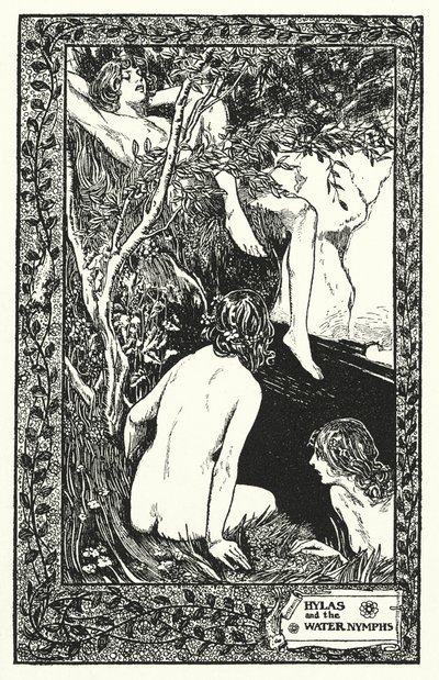 Hylas i nimfy wodne (litografia) autorstwa Thomas Heath Robinson
