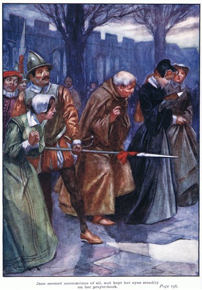 Jane zdawała się nie zwracać na to uwagi i wpatrywała się w swój modlitewnik (kolorowa litografia) autorstwa Thomas Heath Robinson