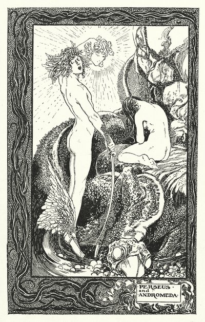 Perseusz i Andromeda (litografia) autorstwa Thomas Heath Robinson