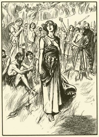 Królowa Boadicea i jej żołnierze (rycina) autorstwa Thomas Heath Robinson