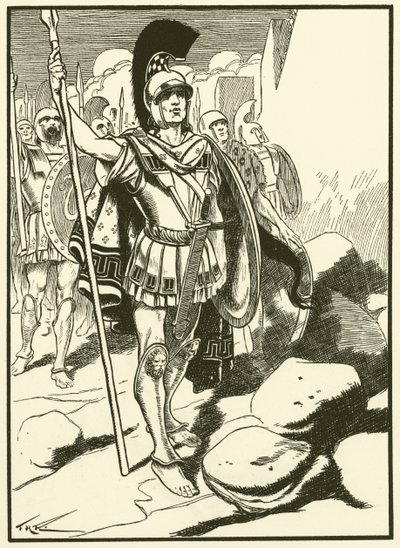 Grecy pod Troją (rycina) autorstwa Thomas Heath Robinson