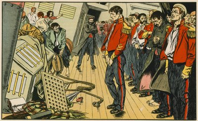 Bohaterowie Birkenhead (kolorowa litografia) autorstwa Thomas Heath Robinson