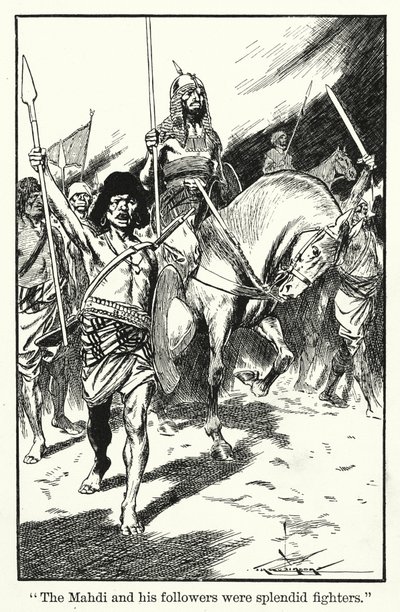 "Mahdi i jego zwolennicy byli wspaniałymi wojownikami" (litografia) autorstwa Thomas Heath Robinson