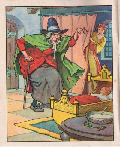 Stara wiedźma (litografia) autorstwa Thomas Heath Robinson