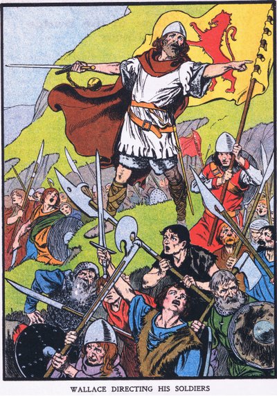 Wallace kierujący swoimi żołnierzami (kolorowa litografia) autorstwa Thomas Heath Robinson