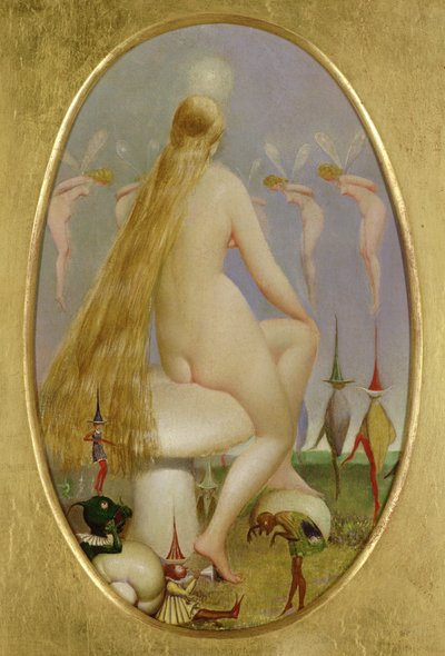 Wróżka siedząca na grzybie, ok. 1860 autorstwa Thomas Heatherley
