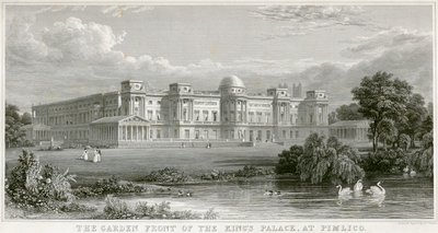 „Front ogrodu pałacu królewskiego w Pimlico” Pałac Buckingham, Londyn, 1829 autorstwa Thomas Higham