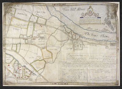 Dodać. 34790 Plan dworu Faux Hall [obecnie Vauxhall], w Lambeth, hrabstwo Surrey autorstwa Thomas Hill