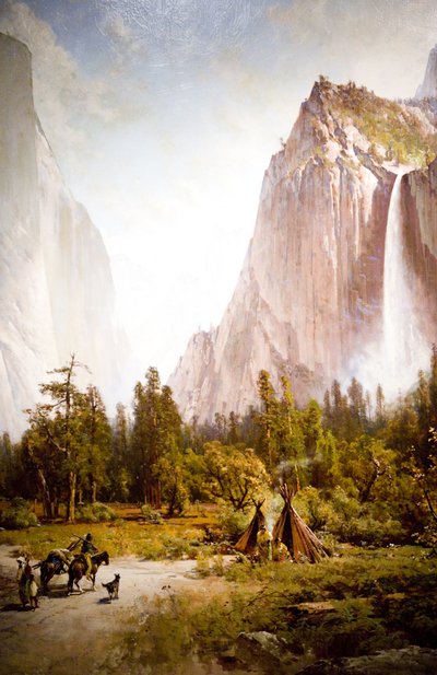 Dolina Yosemite (El Capitan & Bridal Veil Falls) autorstwa Thomas Hill