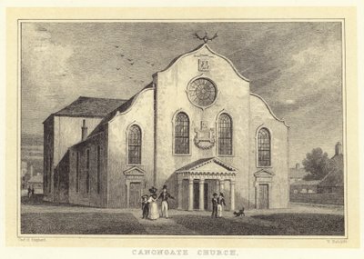 Kościół Canongate (rycina) autorstwa Thomas Hosmer (after) Shepherd