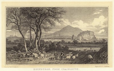 Edynburg, od Craigleith (grawerowanie) autorstwa Thomas Hosmer (after) Shepherd
