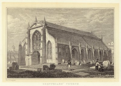 Kościół Greyfriars (rycina) autorstwa Thomas Hosmer (after) Shepherd