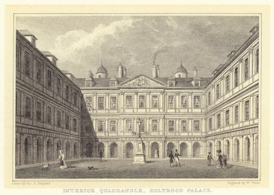 Wewnętrzny czworobok, Pałac Holyrood (rycina) autorstwa Thomas Hosmer (after) Shepherd