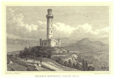 Pomnik Nelsona, Calton Hill (rycina) autorstwa Thomas Hosmer (after) Shepherd