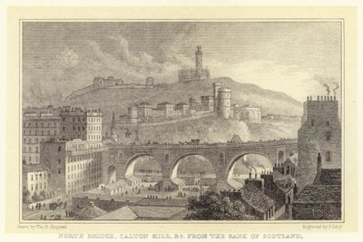 North Bridge, Caton Hill itp. z Banku Szkocji (grawerowanie) autorstwa Thomas Hosmer (after) Shepherd