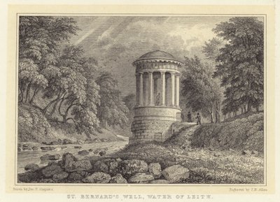 Studnia św. Bernarda, woda z Leith (rycina) autorstwa Thomas Hosmer (after) Shepherd