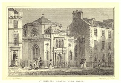 Kaplica św. Jerzego, York Place (rycina) autorstwa Thomas Hosmer (after) Shepherd
