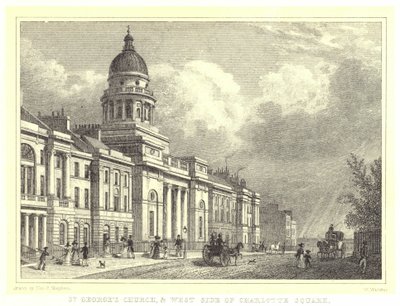 Kościół św. Jerzego i West Side of Charlotte Square (grawerowanie) autorstwa Thomas Hosmer (after) Shepherd