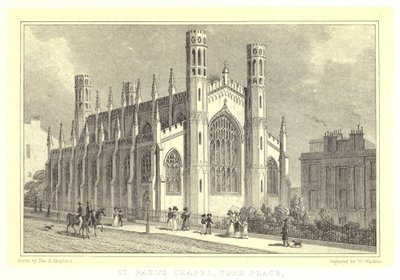 Kaplica św. Pawła, York Place (rycina) autorstwa Thomas Hosmer (after) Shepherd